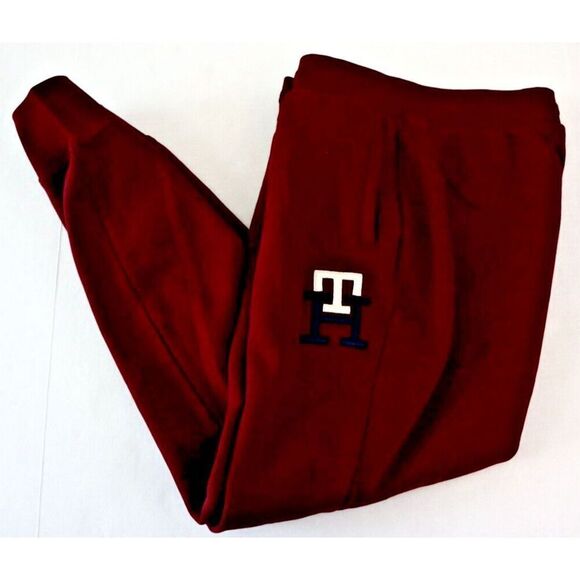 Tommy Hilfiger MW28208 500 Men's Sz L Maroon "TH" Monogram Logo Sweatpants $129 - Picture 6 of 7